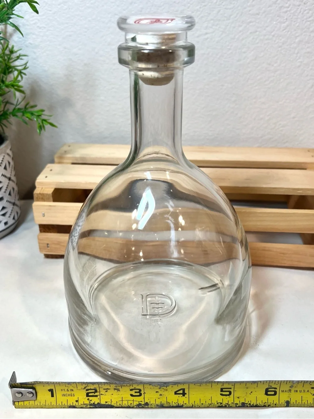 ☀️2/$20 Clear Glass Decanter Bottle w Cork Stopper | Empty D'USSÉ Cognac Bottle